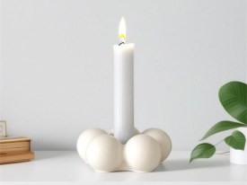 Molde silicona porta vela 5 burbujas 